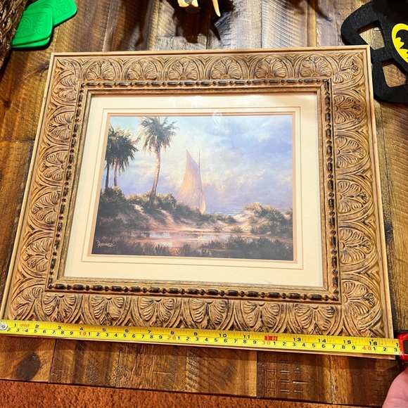 Framed Tropical Sailboat Art - Picture 4 of 8
